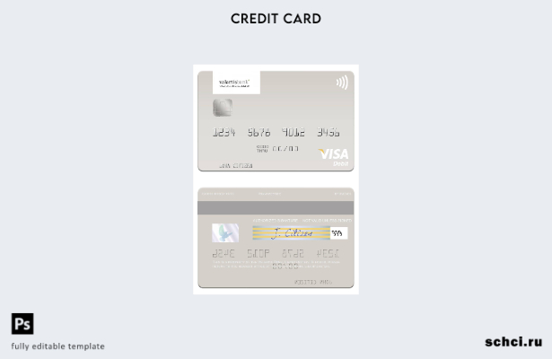 цифровая загрузка шаблона дебетовой карты Visa Valartis Bank в Лихтенштейне